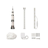 Saturn V Rocket Launch Desk Lamp, Space Night Light for Home Office, White