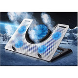 Steel Mesh Panel LED Fan Adjustable Speed Control 10 "-17" Laptop Cooling Pad, Cooling Bracket