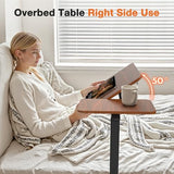 Small Standing Desk Rolling Table Adjustable Height, Laptop Mobile Stand with Wheels, Brown