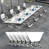Folding Conference Table 47.2",Conference Room Table with Wheels T Shaped Modern Meeting Table for Office