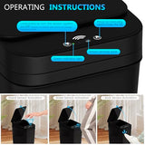 3Pack Bathroom Small Trash Can with Lid, 2.6 Gallon Touchless Automatic Garbage Can