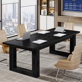 Tribesigns Conference Table, MoTribesigns Conference Table, Modern Meeting Table, 5 ft Wood Conference Room Tabledern Meeting Table, 5 ft Wood Conference Room Table, Large Rectangular Business Furniture Seminar for Boardroom (1, Black)