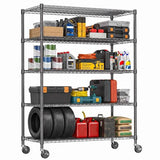 IZEUK Heavy Duty Black Industrial Metal 24x72 Shelf Rack for Storage