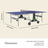 KETTLER Sport Axos Outdoor Table Tennis Table Bundle with Rackets and Balls