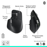 Logitech MX Master 3S - Performance Wireless Mouse with Ultra-Fast Scrolling, Ergo, 8K DPI, Track on Glass, Quiet Clicks, Bluetooth, Windows, Linux, Chrome, Black