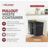 Rev-A-Shelf RV-18KD-18C S Double Pullout Trash Can for Kitchen Cabinets