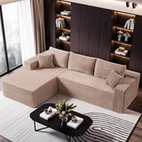 108" Camel L-Shaped Sectional Couch for Living Room