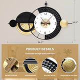 Anmotpe Large Modern Wall Clocks Big Wall Clock Nordic Style Metal Dial Battery Operated Clocks for Living Room Kitchen Bedroom 20.8X34.2inch