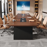 Tribesigns 8ft Conference Table, Modern Office Meeting Room Desk with Cable Management