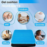 Yimiyaa Gel Seat Cushion, Double Thick Egg Gel Cushion for Pressure Pain Relief, Blue