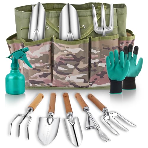 Gardening Tool Set of 8 PCS, Saraily Heavy Duty Gardening Tool Set with Durable Garden Tools Organizer Handbag