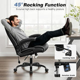 BESTFAIR Ergonomic Office Chair - Desk Computer Chair, Leather High Back Executive Chairs, Black