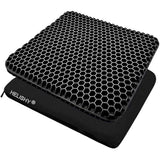 Egg Gel Seat Cushion, Breathable Gel Cushion Chair Pads with Non-Slip Cover for Home Office Car Wheelchair, Honeycomb Design Egg Seat Cushion As Seen On TV (Black)