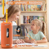 Electric Pencil Sharpener, Auto in & Out, 5 Nibs, 7K+ Uses, Fully Automatic Pencil Sharpener for Classroom