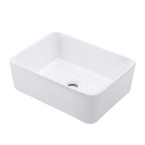 KES Bathroom Vessel Sink, Rectangular 16"X12" White Vessel Sink for Bathroom Countertop, Bathroom Sink Above Counter, Rectangle Porcelain Ceramic Small Vanity Sink, BVS110S40