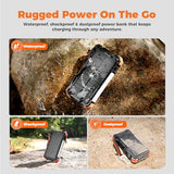 BLAVOR Solar Power Bank 20000mAh Built-in Cables, Wireless Charger for Apple Watch, 20W Fast Charging Battery Pack with USB C, Flashlight, Solar Charger for iPhone, iPad, iWatch, Samsung