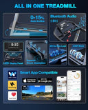 WELLFIT Treadmill with 15% Auto Incline, 400LBS Capacity, Foldable Treadmills with Handlebar, Heart Rate Sensor, LED Display, App Control