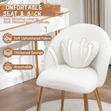Hobooment Vanity Chair,Accent Makeup Comfy Cute Desk Girls Fluffy Chairs for Bedroom No Wheels