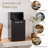 Restaurant Trash Can Cabinet, Commercial Trash Cans 32 Gallon Wooden Trash Can and Garbage Receptacle, Black