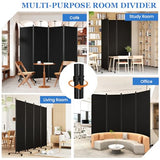 Room Divider 6FT Folding Privacy Screens with Lockable Wheels,