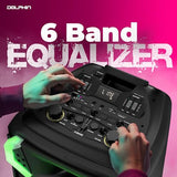 Dolphin X-BASS Portable Party Bluetooth Speaker with Bass Boost, LED Lights, & 100 RMS Watts of Power, 25-Inch Tall