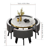 Round Dining Table Set for 4 with Chairs, Office Conference Reception Coffee Negotiation Table and Chairs Set