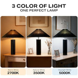 EOEYYOYB Ceramic Table Lamps for Bedroom Set of 2, Adjustable Shade Lamps for Night Stands, Modern Cylindrical Nightstand Table Lamps, Black