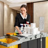 Lodging Hotel Small Three Shelf Commercial Premium Housekeeping Cart With Hanging Bags