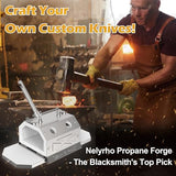 ATkrou 1 Burner Propane Blacksmith Forge Kit, 2600°F Metal Forge