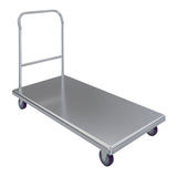Stainless Steel Platform Cart. 24 in. Wide x 48 in. Long x 34 in. High. Push Dolly Flatbed Cart with Handle
