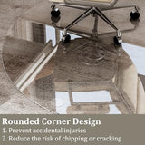 46 inch Heavy Duty Round Hard Floor Mat for Office Desk, Rolling Chair Mat for Carpet & Hardwood Floor