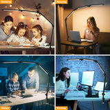 Bright LED Desk Lamp with Clamp,Eye Caring Architect Led Desk Lights with Adjustable Swing Arm for Office Home