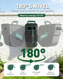 AOGOW Retractable Garden Hose Reel: 1/2 in x 100 ft Wall Mounted Water Hose Reel with 10-Function Nozzle, Hose Reels for Outside, Any Length Lock, Brass Fittings, Slow Auto Rewind & 180° Swivel