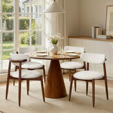 CHUN YI Dining Chairs Set of 6, Wooden Dining Room Chairs with Ergonomic Curved Back