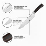Kazutoku 3 Piece Kitchen Knife Set, High Carbon Stainless Steel Professional Chef Knife Set with Ultra Sharp Blade, Sharp Knives Set with Ergonomic Pakkawood Handle
