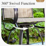 Sophia & William Patio Bar Stools Counter Height, Set of 6, Swivel Bar Chairs, Supports 300 lbs (Brown Fabric)