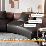 Curved Couch Sets - Luxurious Sectional Couches with Chair, Premium Leather