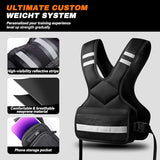 PJ PINJIAN Adjustable Weighted Vest 12-18 lbs for Men and Women - Unisex Weight Vest for Workout, Running, Rucking, Strength Training - Durable & Breathable Body Weight Vest for Home Gym, CrossFit Murph