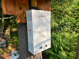 GASLAND BS211 Outdoor Portable Gas Water Heater 2.11 GPM, 8L Instant Propane Water Heater for RV Camping Cabin Boat, Overheating Protection, Easy to Install, White