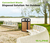 Alpine Outdoor Commercial Trash Can with Lid - 40 Gallon Heavy Duty Metal Garbage Can with Removable Bin