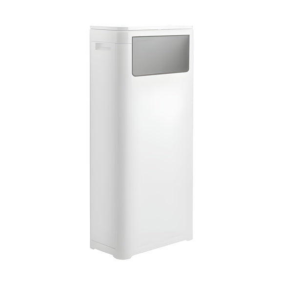 WanWanKa Trash Can with Lid, Large Tall 8 Gallon Commercial Trash Can, Plastic Waste Bin with Press top Lid, White Garbage Can Suitable for Kitchen, Bathroom, Bedroom, Living Room, Office WanWanKa