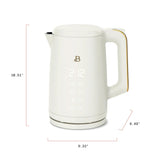 Electric Kettle 1.7L 1500W with Touch-Activated Display, Programmable Temperature Control, 4 Preset Tea Settings, Auto Shut-Off, 360° Base (White Icing)