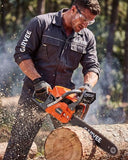 58cc Gas Powered Chainsaw, 2-Stroke Engine with Quick Start & Ergonomic Non-Slip Handle for Efficient Wood Cutting, Tree Trimming and Land Clearing