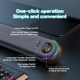 Desktop Computer Speakers, Stereo Soundbar, Bluetooth 5.3, USB/Type-C Power and Audio Transmission, Plug-and-Play