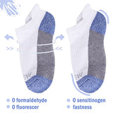 Sunew Boys & Girls Athletic Low Cut Ankle Socks - Cushioned Comfort Running Sport Socks, 6-Pair White & Blue, 5-8 Years
