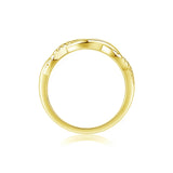 Oseew 0.25 carat Petite Twisted Vine Lab Grown Diamond Engagement Ring Engraving Text Promise Ring (yellow gold) Stackable Bands and Wedding Rings