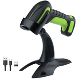 Tera Barcode Scanner Wireless with Stand: Industrial Drop-resistant Green