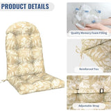 TWLEAR Outdoor Adirondack Chair Cushions with Ties, Tufted Outdoor Chair Cushion