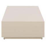 SAFAVIEH Outdoor - Tina Rectangle Coffee Table - Ivory Cement Ficonstone - Fully Assembled - Weather Resistant - Ideal for Deck, Patio, Backyard, 39.4" W x 23.6" D x 10.6" H (PAT6212C)