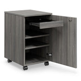 NBF Mobile File Cabinet Office Storage Pedestal with Locking Drawer, Walnut